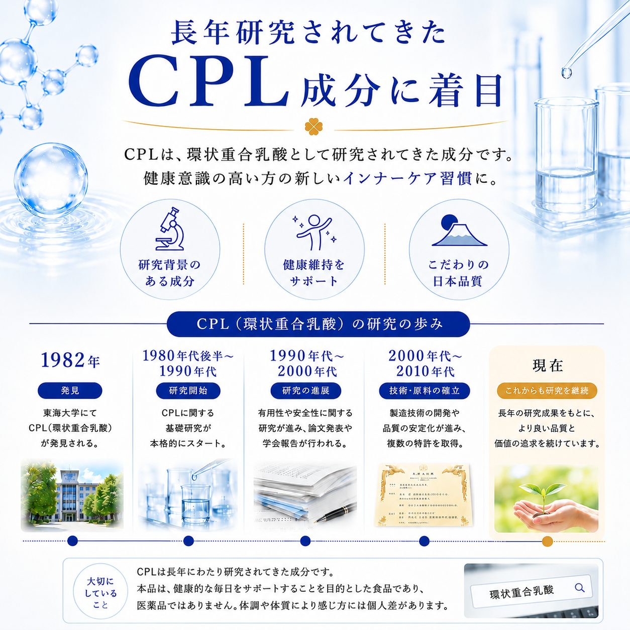 CPL CARE シーピーエル ケア QOL乳酸加工食品 90g 3g×30包 日本製 環状重合乳酸 L-乳酸 国産原料 女性の毎日の健康維持 インナーケア - 画像 (4)